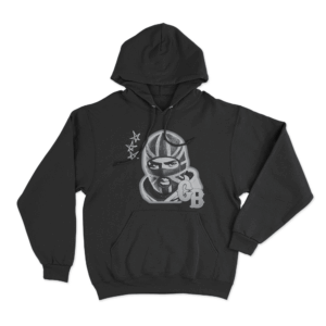 Balaclava Print Unisex Hoodie Black