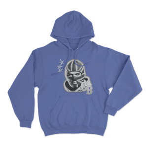 Balaclava Print Unisex Hoodie Blue