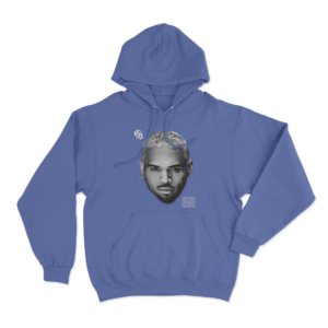 Chris Brown Face Unisex Hoodie Blue